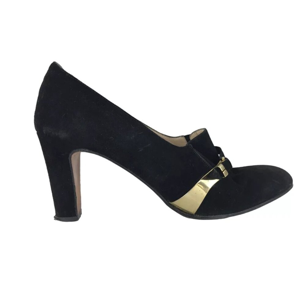 Barefoot Originals For Joseph Womens Black‎ Leather Slip On Pump Heels Size 6 AA